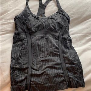 Zella Gray Patterned Size S Workout Tank Top